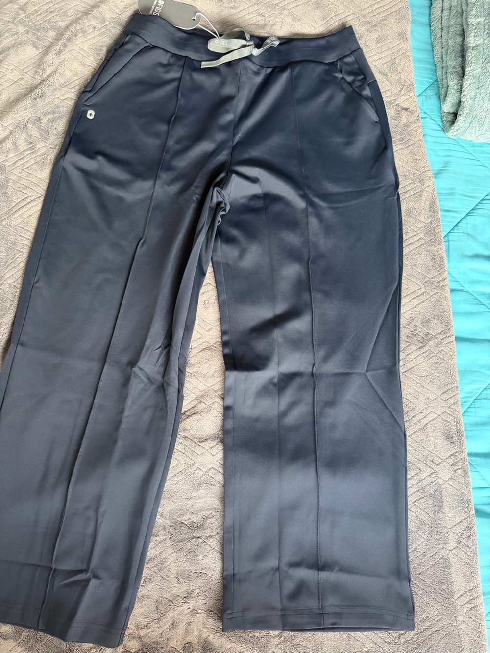 FIGS Women's Navy Straight-Leg Drawstring Pants